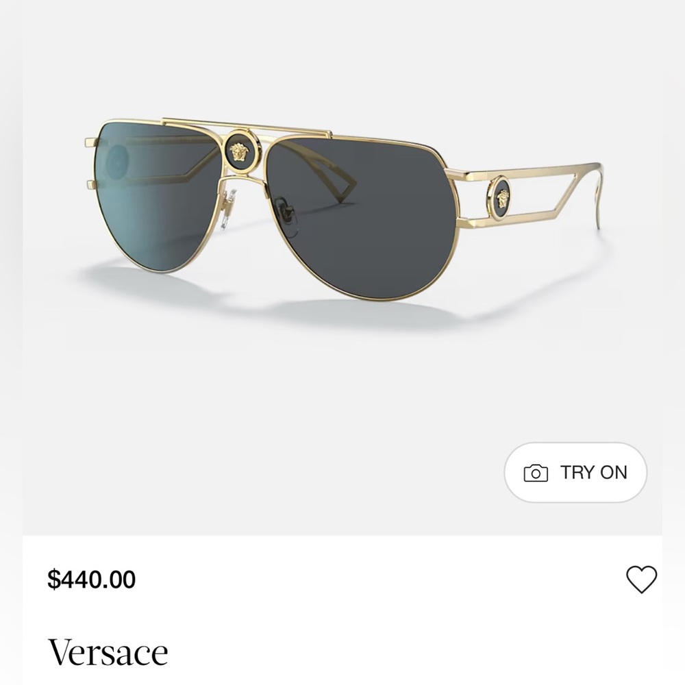 Authentic Versace Gold and Black Sunglasses